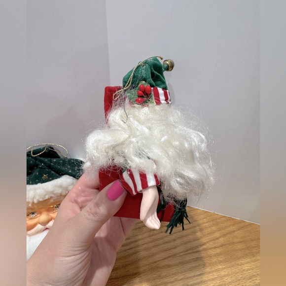 Vintage 80s/90s Santa Claus Face Ornaments Set - Picture 4 of 14